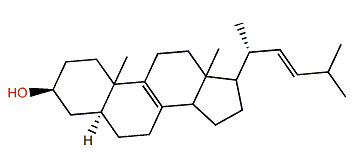 (22E)-24-Nor-5a-cholesta-8,22-dien-3b-ol