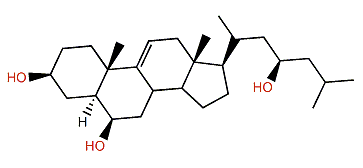 5a-Cholest-9(11)-en-3b,6b,23-triol