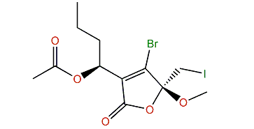 (R,S)-3-(1-Acetoxybutyl)-4-bromo-5-iodomethyl-5-methoxyfuran-2(5H)-one