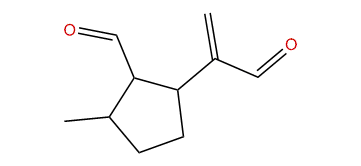 2-Formyl-3-methyl-alpha-methylene-cyclopentaneacetaldehyde