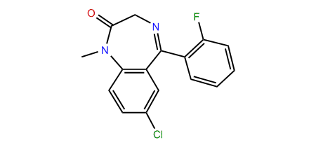 7-Chloro-5-(2-fluorophenyl)-1-methyl-1,3-dihydro-2H-1,4-benzodiazepin-2-one