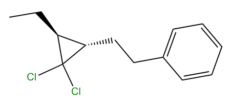 trans-(2-(2,2-Dichloro-3-ethylcyclopropyl)-ethyl)-benzene